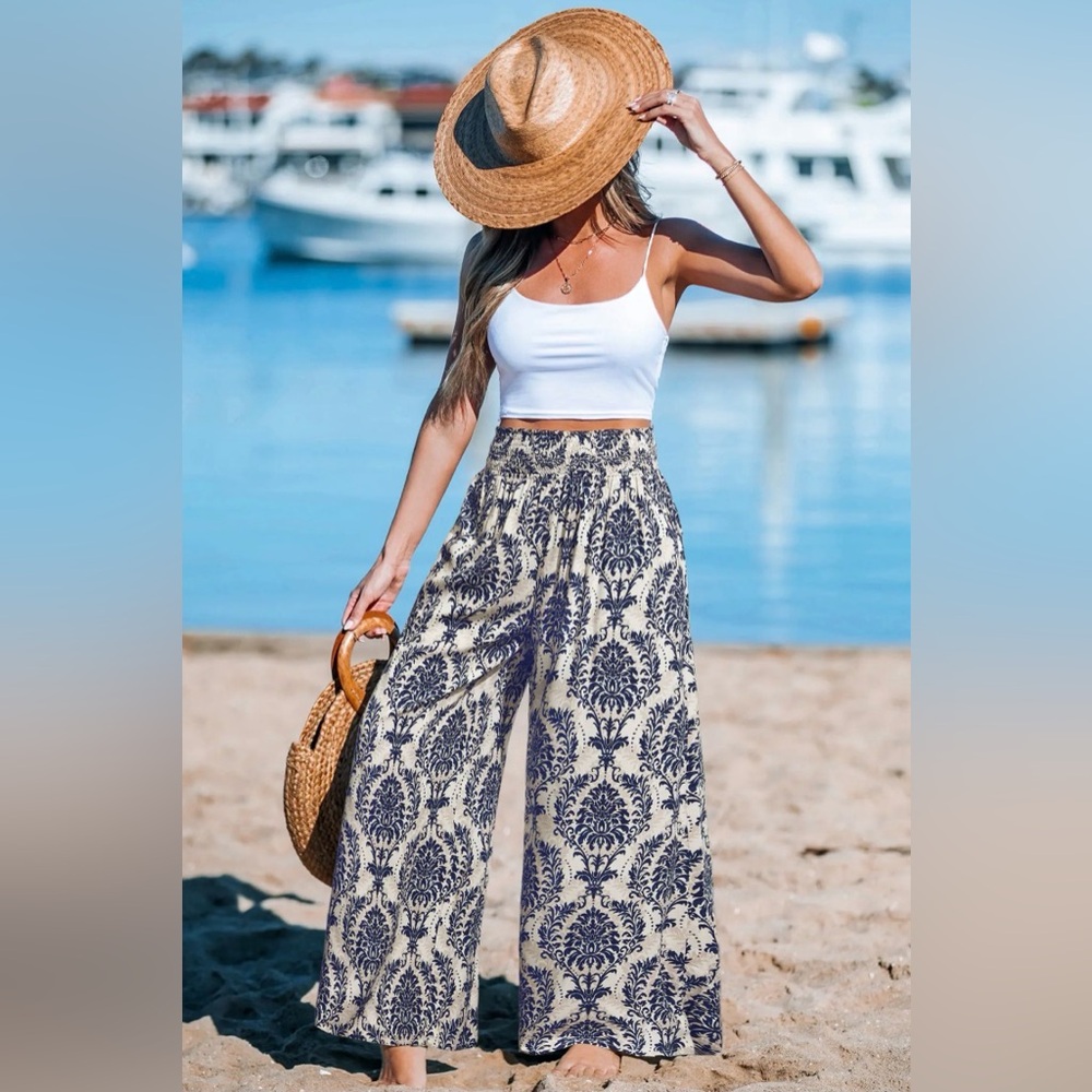 Cupshe Patterned Wide-Leg Pants - Picture 2 of 5